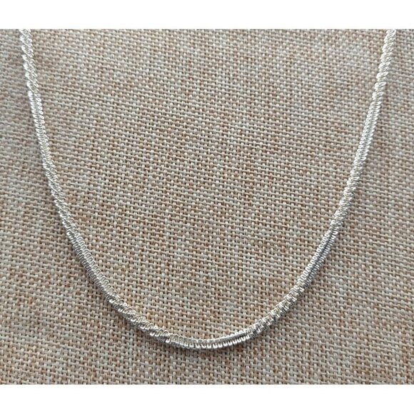 Unique Silver Tone Twisted Chain Rope Necklace Chain 24 Inches Long - Picture 7 of 10
